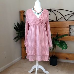 Torrid 3x Pink long sleeve dress